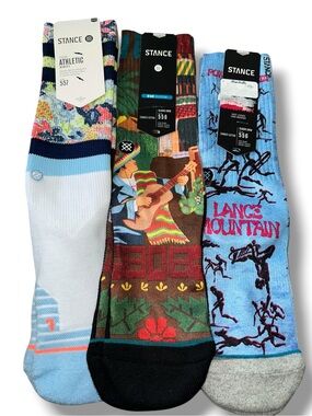 STANCE Men's Or Women’s MultiColor Athletic & Graphic Socks 3 pr Mountain Mexico